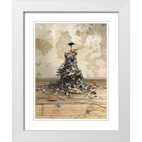 New Worth White Modern Wood Framed Art Print with Double Matting by Decker, Cynthia