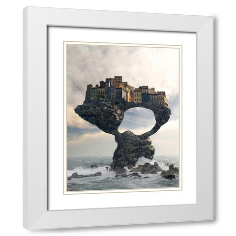Precarious White Modern Wood Framed Art Print with Double Matting by Decker, Cynthia