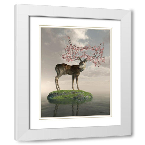 The Guardian of Spring White Modern Wood Framed Art Print with Double Matting by Decker, Cynthia