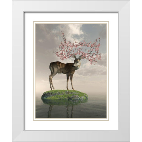 The Guardian of Spring White Modern Wood Framed Art Print with Double Matting by Decker, Cynthia