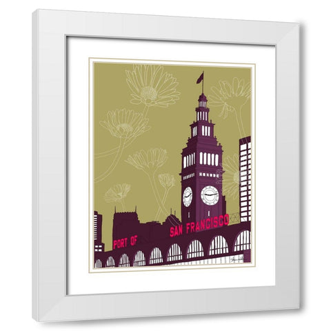 Ferry Building - San Francisco White Modern Wood Framed Art Print with Double Matting by Donahue, Shane