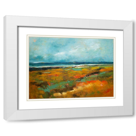Benchmarks White Modern Wood Framed Art Print with Double Matting by Dennis, Patrick
