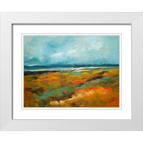 Benchmarks White Modern Wood Framed Art Print with Double Matting by Dennis, Patrick