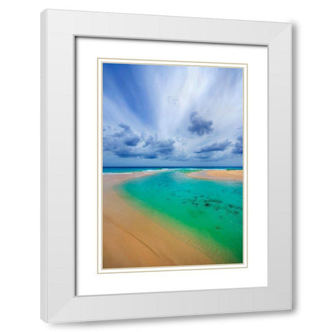 Emerald Dreams White Modern Wood Framed Art Print with Double Matting by Davis, Lizzy