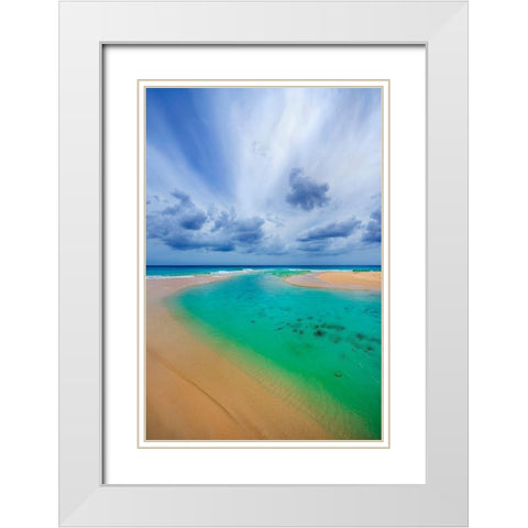 Emerald Dreams White Modern Wood Framed Art Print with Double Matting by Davis, Lizzy