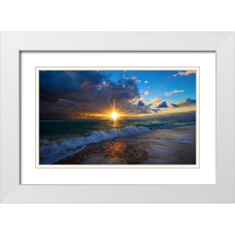 Sunrise Over Miami Beach White Modern Wood Framed Art Print with Double Matting by Davis, Lizzy