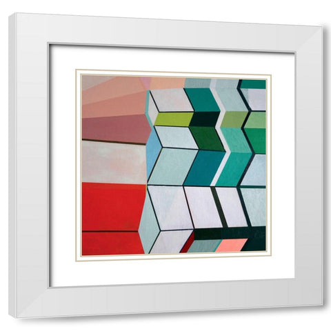Angles No. 3 White Modern Wood Framed Art Print with Double Matting by Duffy, Naomi Taitz