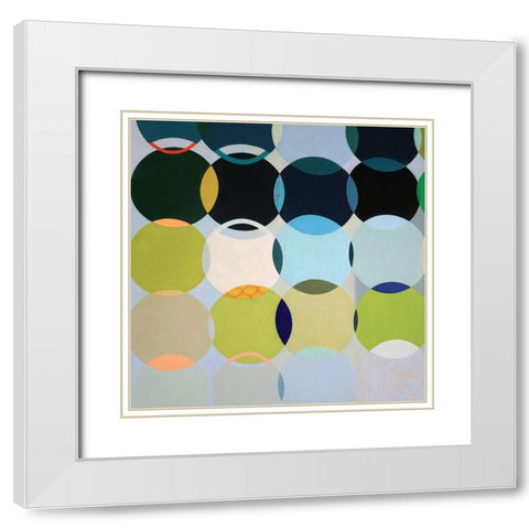 Circles No. 1 White Modern Wood Framed Art Print with Double Matting by Duffy, Naomi Taitz