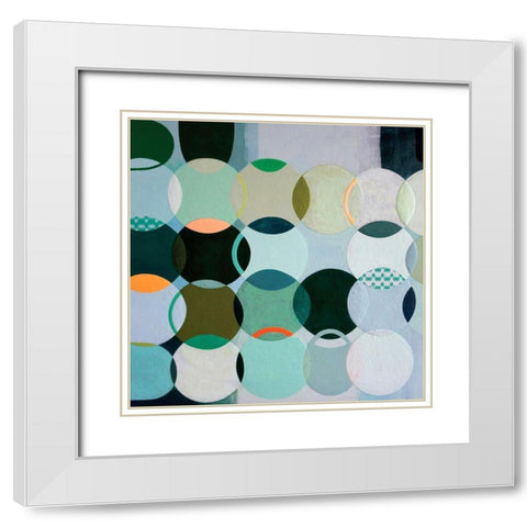 Circles No. 2 White Modern Wood Framed Art Print with Double Matting by Duffy, Naomi Taitz