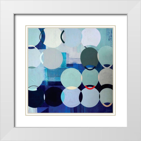 Circles No. 3 White Modern Wood Framed Art Print with Double Matting by Duffy, Naomi Taitz