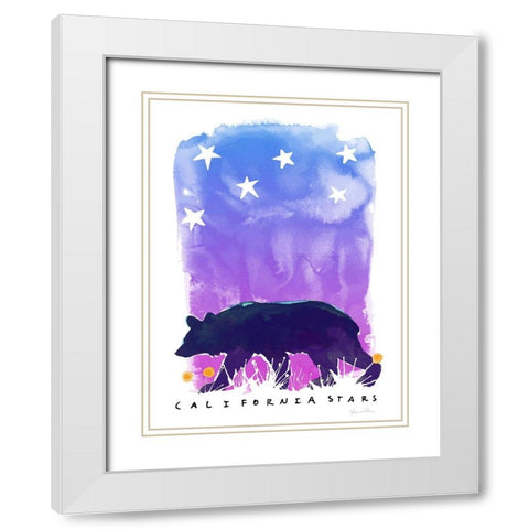 California Stars White Modern Wood Framed Art Print with Double Matting by Donahue, Shane