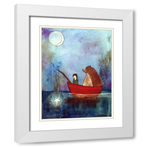 A Summer Night White Modern Wood Framed Art Print with Double Matting by Doss, Andrea