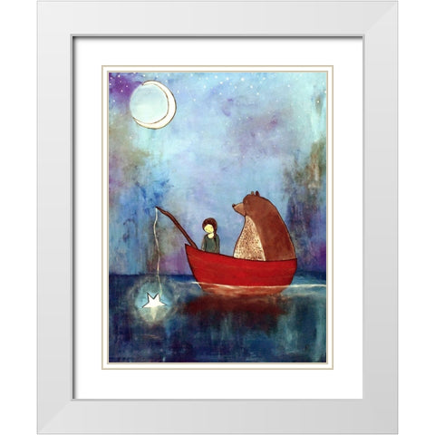A Summer Night White Modern Wood Framed Art Print with Double Matting by Doss, Andrea