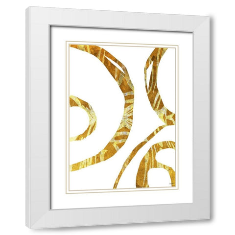 Gold Threads White Modern Wood Framed Art Print with Double Matting by Dubois, Lori