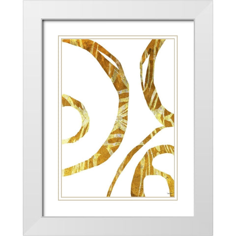 Gold Threads White Modern Wood Framed Art Print with Double Matting by Dubois, Lori