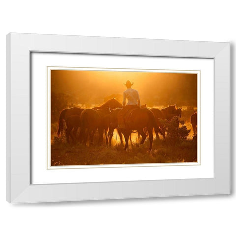 Movin Em Out White Modern Wood Framed Art Print with Double Matting by Dearing, Lisa