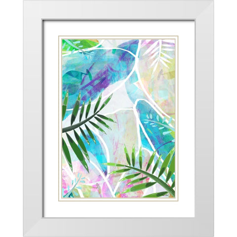 Palm Serenity White Modern Wood Framed Art Print with Double Matting by Dubois, Lori