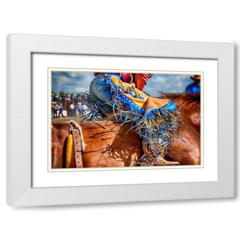 The Bronc Rider White Modern Wood Framed Art Print with Double Matting by Dearing, Lisa