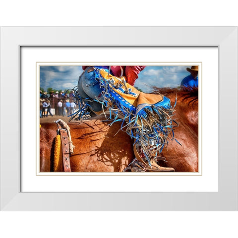 The Bronc Rider White Modern Wood Framed Art Print with Double Matting by Dearing, Lisa