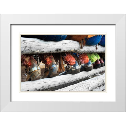Boots and Spurs White Modern Wood Framed Art Print with Double Matting by Dearing, Lisa