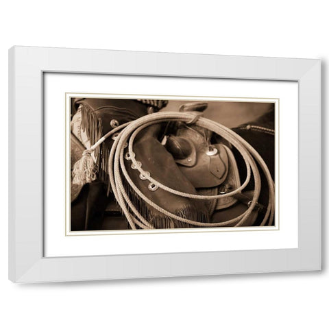 Cowgirls Lasso White Modern Wood Framed Art Print with Double Matting by Dearing, Lisa