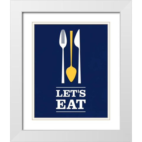 Lets Eat White Modern Wood Framed Art Print with Double Matting by Duncan, Genesis