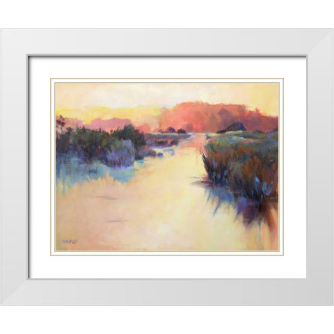 A Warm Resonance White Modern Wood Framed Art Print with Double Matting by Dukes, Madeline