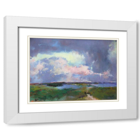 Converging Storms White Modern Wood Framed Art Print with Double Matting by Dukes, Madeline