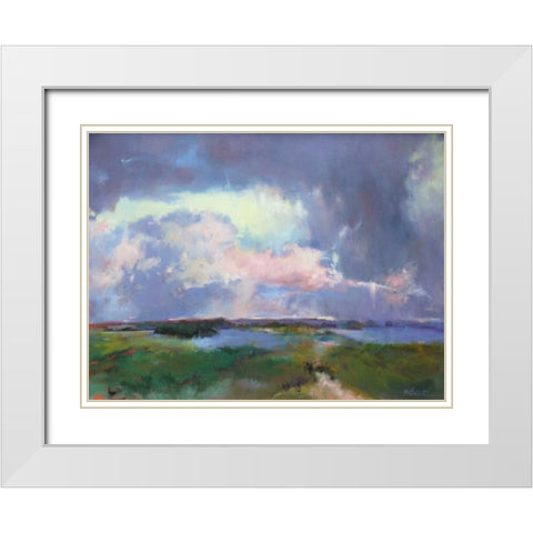 Converging Storms White Modern Wood Framed Art Print with Double Matting by Dukes, Madeline