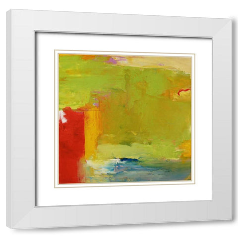 A Touch of Blue White Modern Wood Framed Art Print with Double Matting by Dickson, Mark