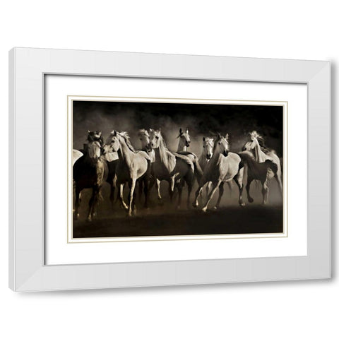 Dream Horses White Modern Wood Framed Art Print with Double Matting by Dearing, Lisa
