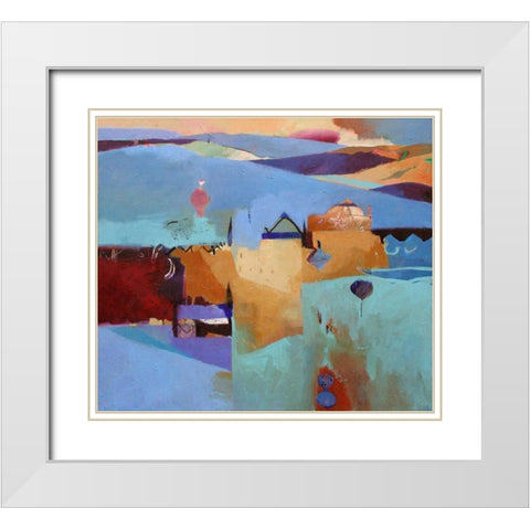 Blue Atlas White Modern Wood Framed Art Print with Double Matting by Dudgeon, Gerry