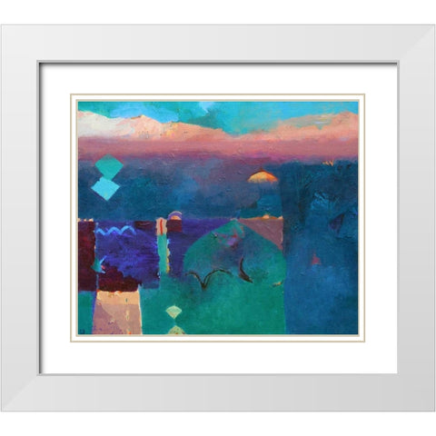 Meknes Green White Modern Wood Framed Art Print with Double Matting by Dudgeon, Gerry