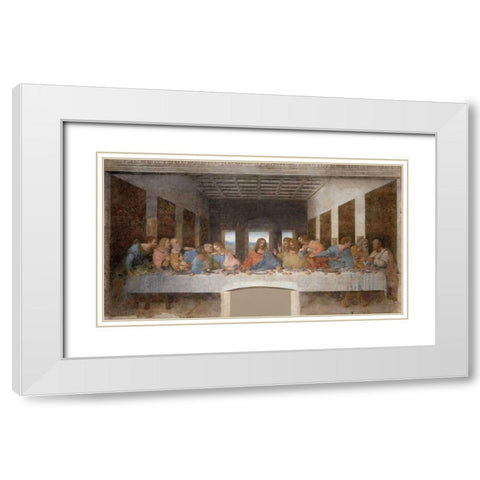 The Last Supper White Modern Wood Framed Art Print with Double Matting by Da Vinci, Leonardo