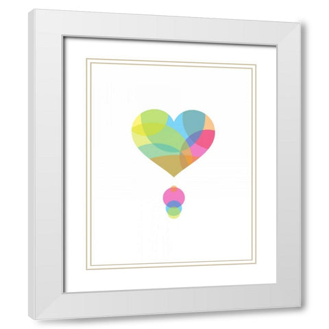 Colors of a Heart White Modern Wood Framed Art Print with Double Matting by Dalyan, Volkan