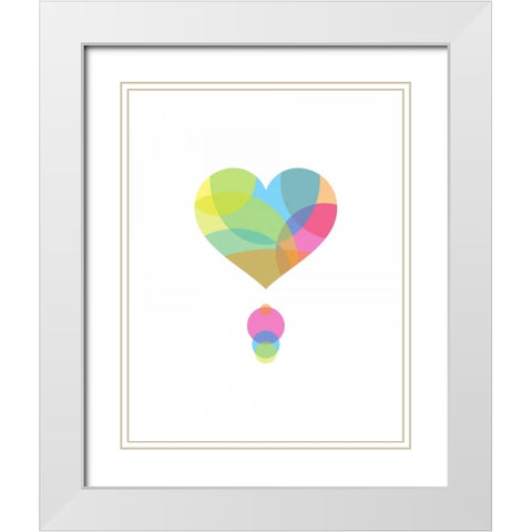Colors of a Heart White Modern Wood Framed Art Print with Double Matting by Dalyan, Volkan