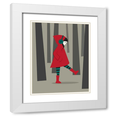 There Is No Wolf White Modern Wood Framed Art Print with Double Matting by Dalyan, Volkan