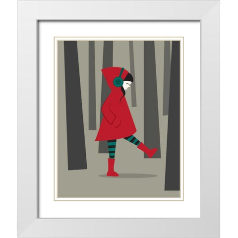 There Is No Wolf White Modern Wood Framed Art Print with Double Matting by Dalyan, Volkan