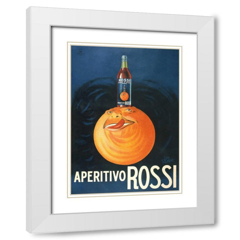 Aperitivo Rossi White Modern Wood Framed Art Print with Double Matting by Droit, Jean