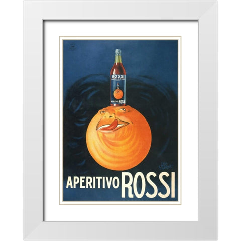 Aperitivo Rossi White Modern Wood Framed Art Print with Double Matting by Droit, Jean