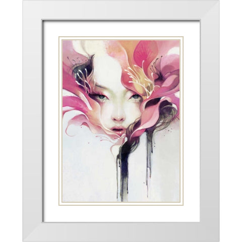 Bauhinia White Modern Wood Framed Art Print with Double Matting by Dittman, Anna