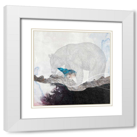 Bear 2 White Modern Wood Framed Art Print with Double Matting by Duncan-He, Louis