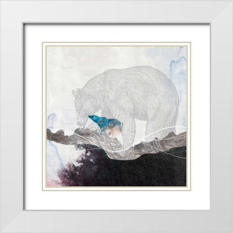 Bear 2 White Modern Wood Framed Art Print with Double Matting by Duncan-He, Louis