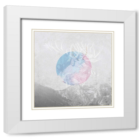 Moose 2 White Modern Wood Framed Art Print with Double Matting by Duncan-He, Louis