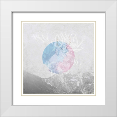 Moose 2 White Modern Wood Framed Art Print with Double Matting by Duncan-He, Louis