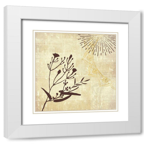 Henna Highlights 1 White Modern Wood Framed Art Print with Double Matting by Duncan-He, Louis