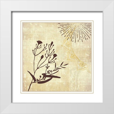 Henna Highlights 1 White Modern Wood Framed Art Print with Double Matting by Duncan-He, Louis