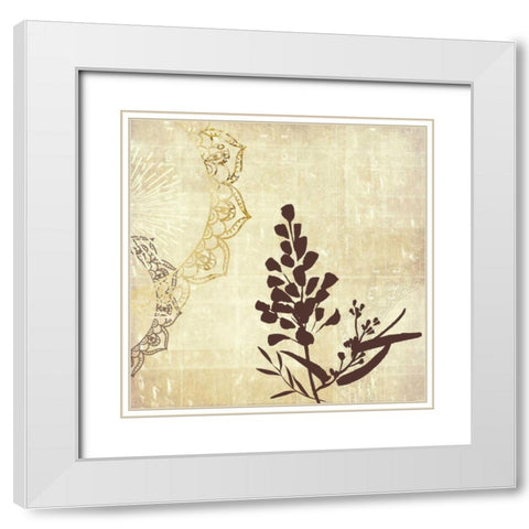 Henna Highlights 2 White Modern Wood Framed Art Print with Double Matting by Duncan-He, Louis