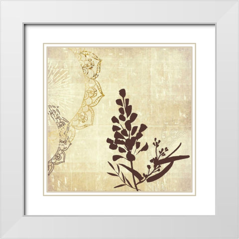 Henna Highlights 2 White Modern Wood Framed Art Print with Double Matting by Duncan-He, Louis