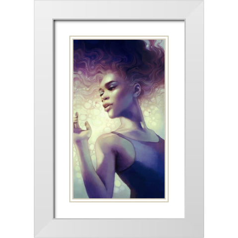 Bead White Modern Wood Framed Art Print with Double Matting by Dittman, Anna